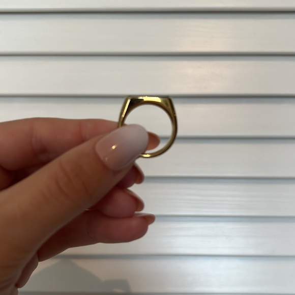 Green Jasper Ring 18k Gold Plated - Picture 3 of 4